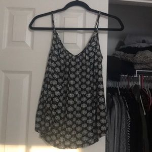 black and white patterned tank top